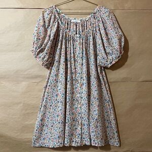 Doen | Josette Dress Wild Clover Floral Gathered Button Front Mini Dress Size M